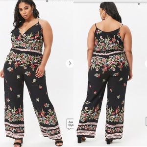 Floral wide leg jumpsuit